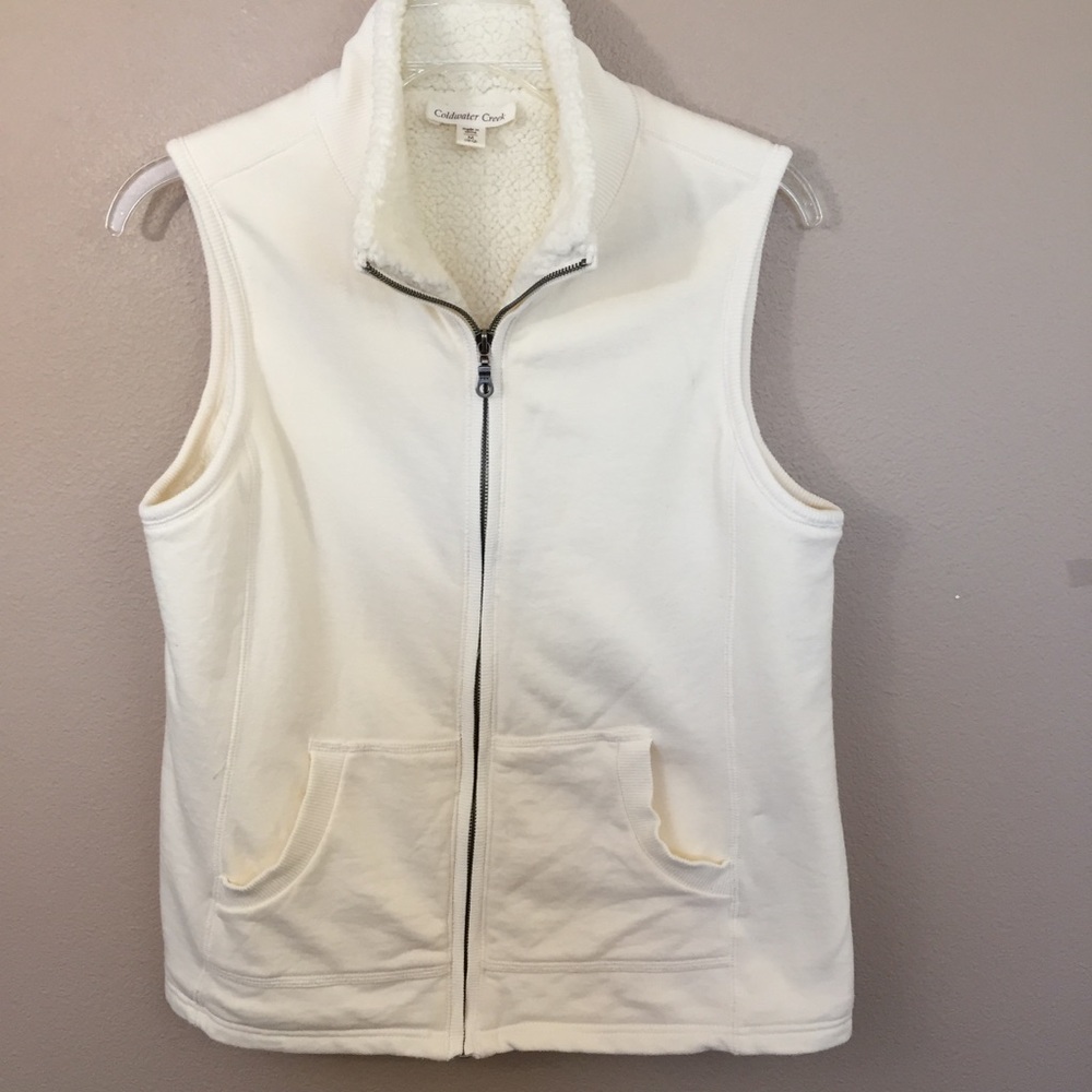 Coldwater Creek vest faux Sherpa lined size M